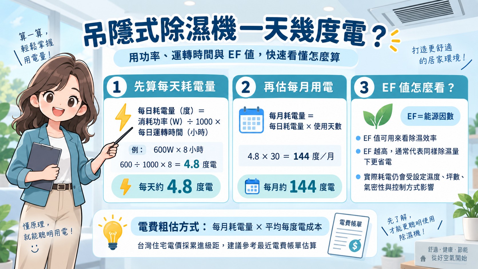 吊隱式除濕機耗電量怎麼算